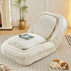 Chaise longue convertible, Canapé paresseux de sol, Lit de canapé rembourré pliant avec dossier réglable