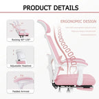Office Chair With Foot Rest Ergonomic Swivel Mesh Task Office Chair