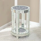 Table d'appoint ronde haute en verre miroir