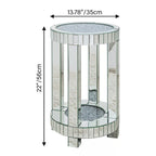 Table d'appoint ronde haute en verre miroir