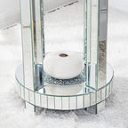 Table d'appoint ronde haute en verre miroir