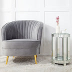 Table d'appoint ronde haute en verre miroir