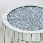 Table d'appoint ronde haute en verre miroir
