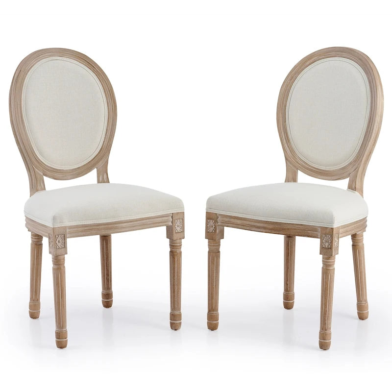 CO-Z Chaises Louis XVI Rembourrées pour Salle à Manger et d'Appoint, Lot de 2