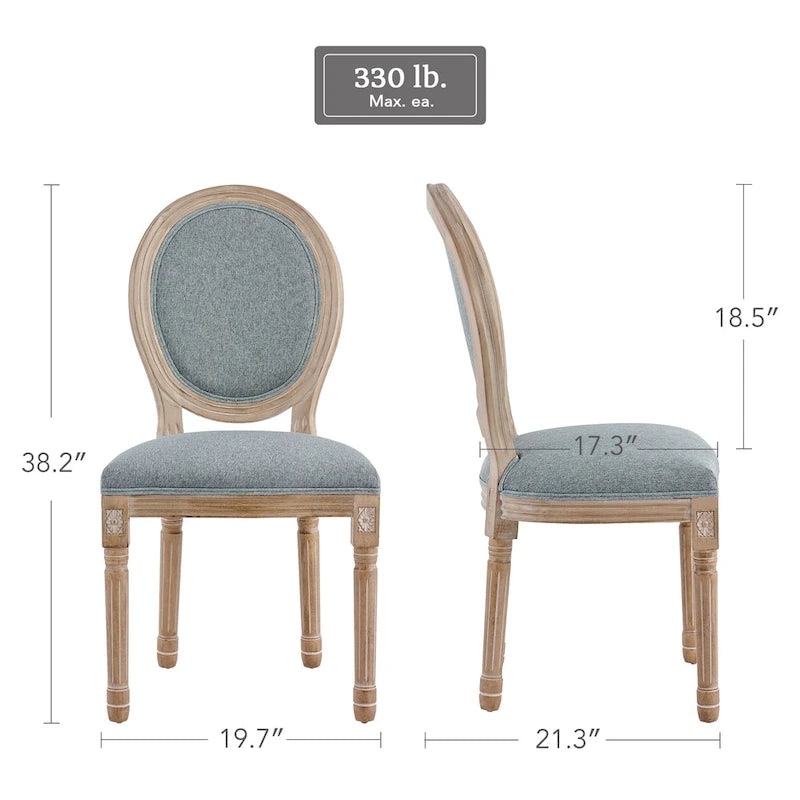 CO-Z Chaises Louis XVI Rembourrées pour Salle à Manger et d'Appoint, Lot de 2