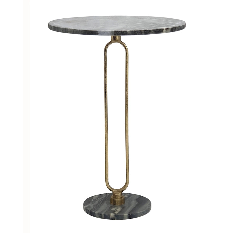 Table basse ovale Alexus en marbre cuit à la vapeur A&B Home - Noir/Or