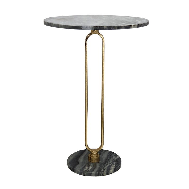 Table basse ovale Alexus en marbre cuit à la vapeur A&B Home - Noir/Or