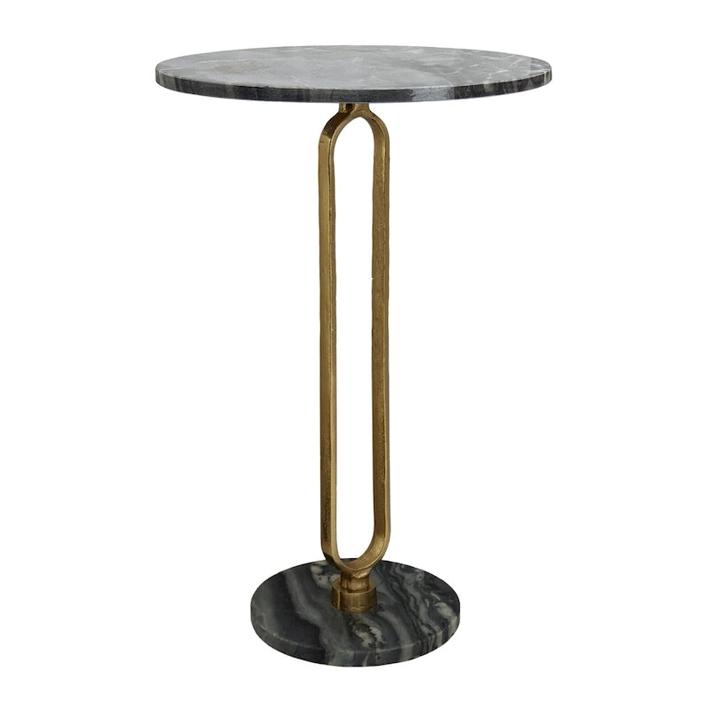 Table basse ovale Alexus en marbre cuit à la vapeur A&B Home - Noir/Or