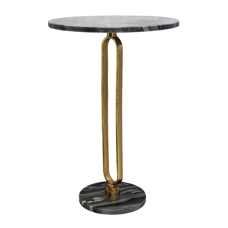 Table basse ovale Alexus en marbre cuit à la vapeur A&B Home - Noir/Or
