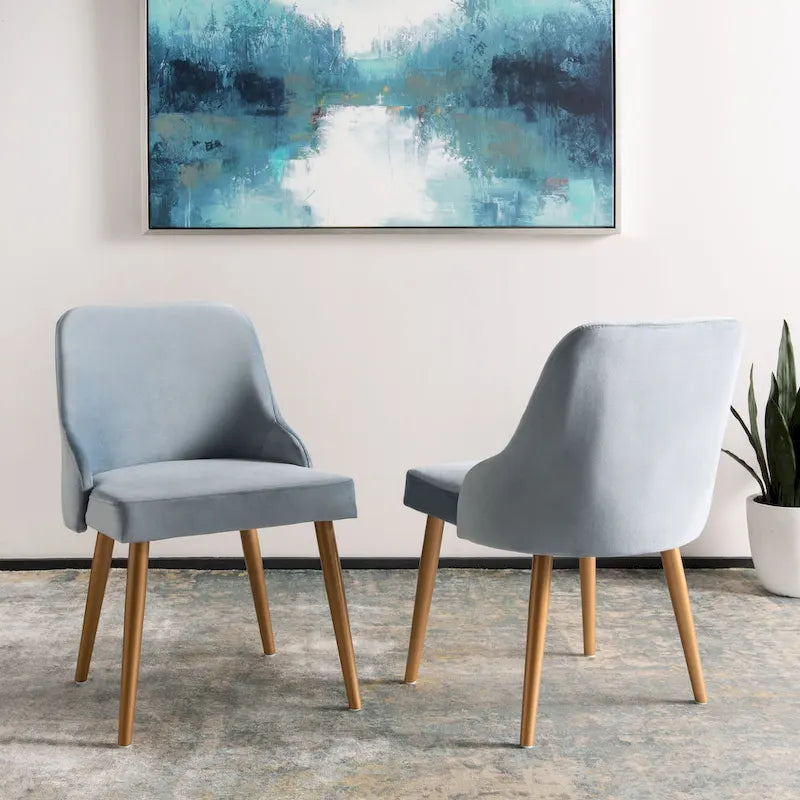 Chaise de salle à manger rembourrée SAFAVIEH Nobie 18.3 - Gris/Or (Lot de 2) - 21 x 22 x 31 - 21Lx22Px31H