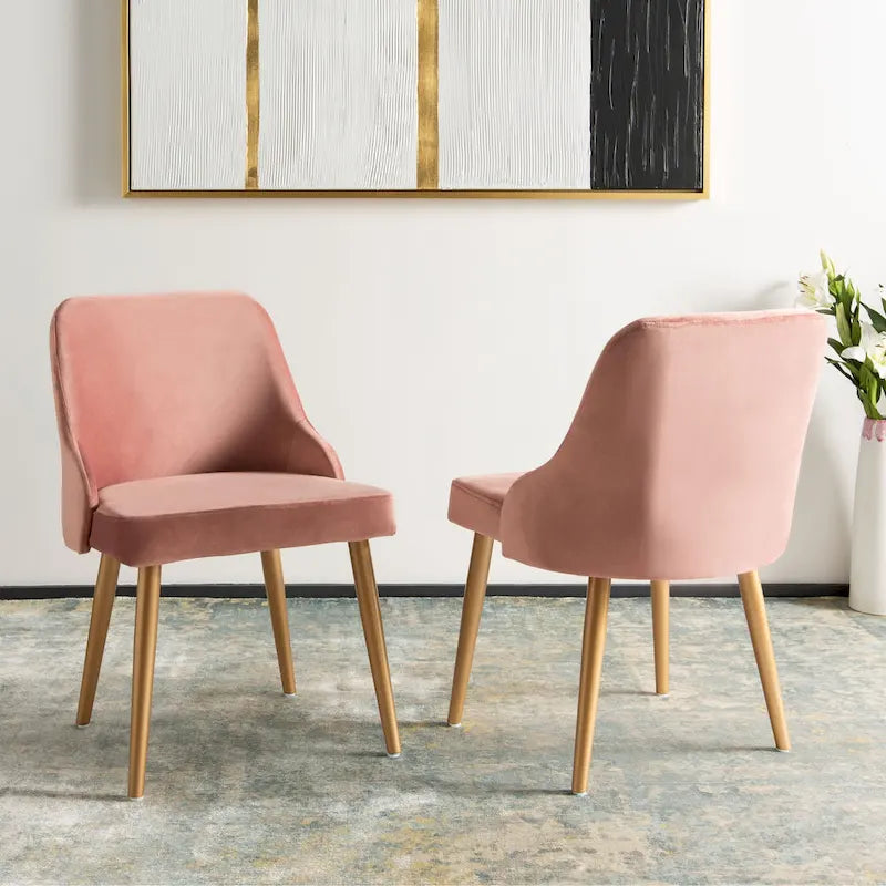 Chaise de salle à manger rembourrée SAFAVIEH Nobie 18.3 - Gris/Or (Lot de 2) - 21 x 22 x 31 - 21Lx22Px31H