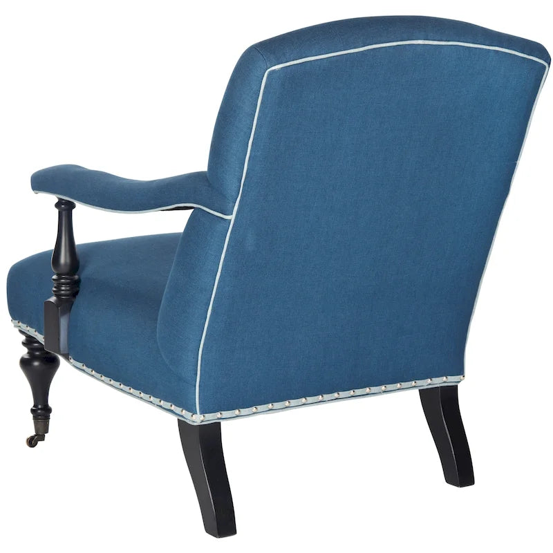 SAFAVIEH Kassie Steel Blue Arm Chair - 27.6 x 36.8 x 35 - 28Wx37Dx35H