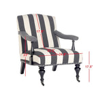 SAFAVIEH Kassie Steel Blue Arm Chair - 27.6 x 36.8 x 35 - 28Wx37Dx35H