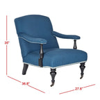 SAFAVIEH Kassie Steel Blue Arm Chair - 27.6 x 36.8 x 35 - 28Wx37Dx35H