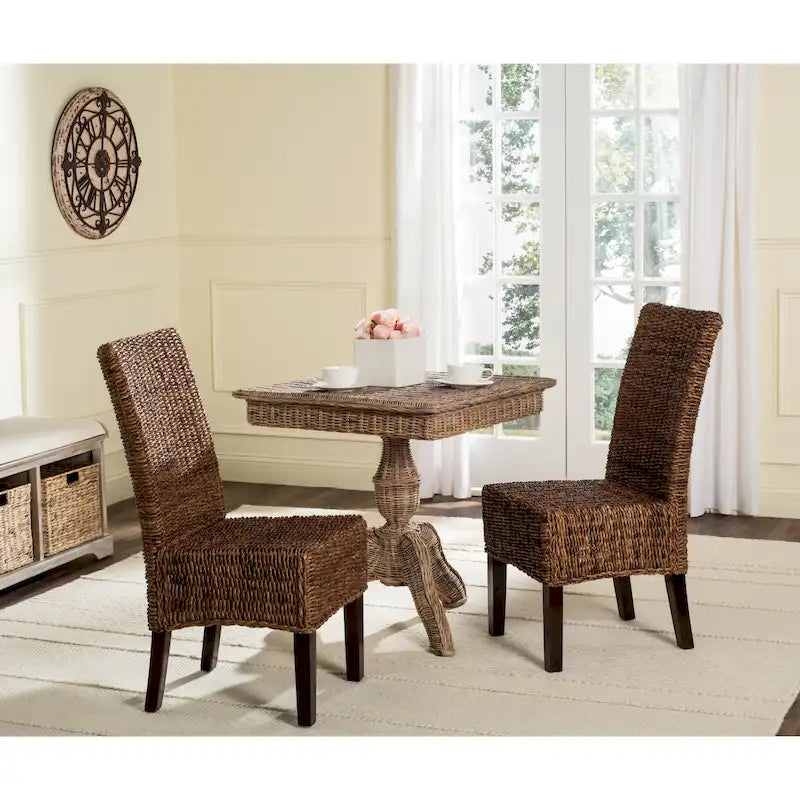 SAFAVIEH Meline Chaise de salle à manger naturelle (Lot de 2) - 17,3 x 24 x 38,5 - 17 larg. x 24 prof. x 39 haut.