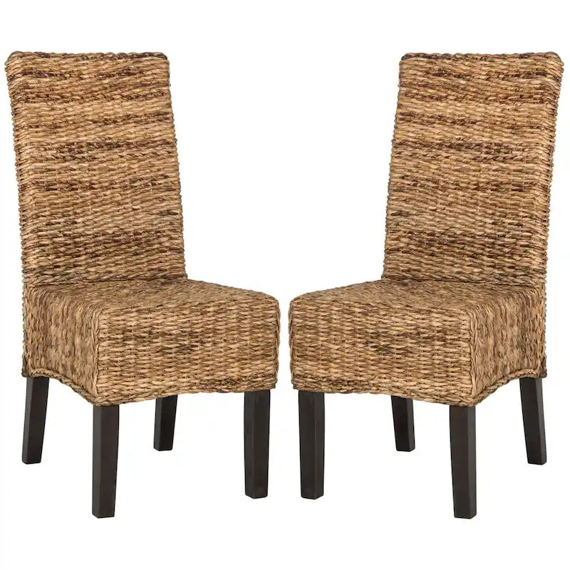 SAFAVIEH Meline Chaise de salle à manger naturelle (Lot de 2) - 17,3 x 24 x 38,5 - 17 larg. x 24 prof. x 39 haut.