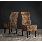 SAFAVIEH Meline Chaise de salle à manger naturelle (Lot de 2) - 17,3 x 24 x 38,5 - 17 larg. x 24 prof. x 39 haut.