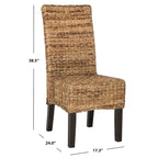 SAFAVIEH Meline Chaise de salle à manger naturelle (Lot de 2) - 17,3 x 24 x 38,5 - 17 larg. x 24 prof. x 39 haut.