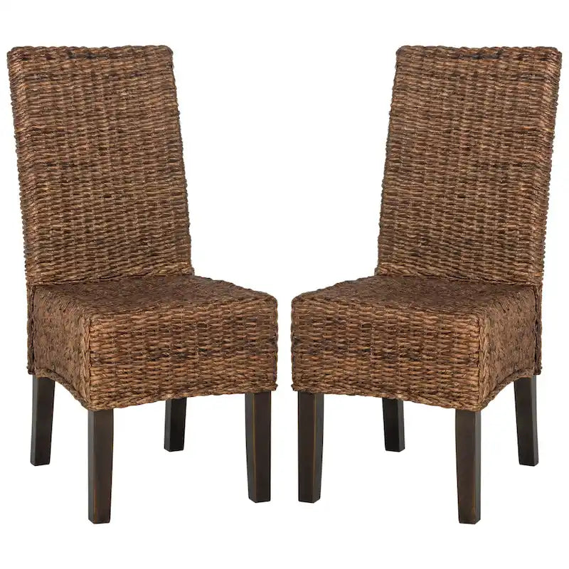 SAFAVIEH Meline Chaise de salle à manger naturelle (Lot de 2) - 17,3 x 24 x 38,5 - 17 larg. x 24 prof. x 39 haut.