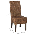 SAFAVIEH Meline Chaise de salle à manger naturelle (Lot de 2) - 17,3 x 24 x 38,5 - 17 larg. x 24 prof. x 39 haut.