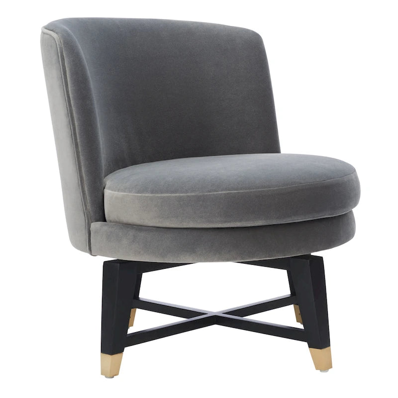 SAFAVIEH Couture Ginetta Swivel Accent Chair - 24 W x 26.8 L x 26 H - 24Wx27Dx26H