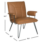 SAFAVIEH Idamae Mid-Century Modern Faux Leather Arm Chair - 29Wx28Dx33H