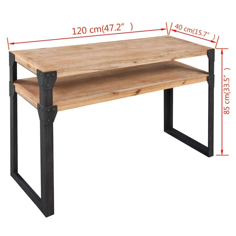 vidaXL Console en bois d'acacia massif 120 x 40 x 85 cm
