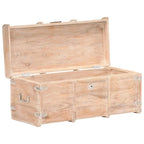 vidaXL Coffre de Rangement Malle de Rangement avec Loquet pour Chambre Bois Massif d'Acacia - 90 x 40 x 40 cm (l x P x H)