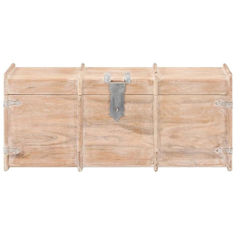 vidaXL Coffre de Rangement Malle de Rangement avec Loquet pour Chambre Bois Massif d'Acacia - 90 x 40 x 40 cm (l x P x H)