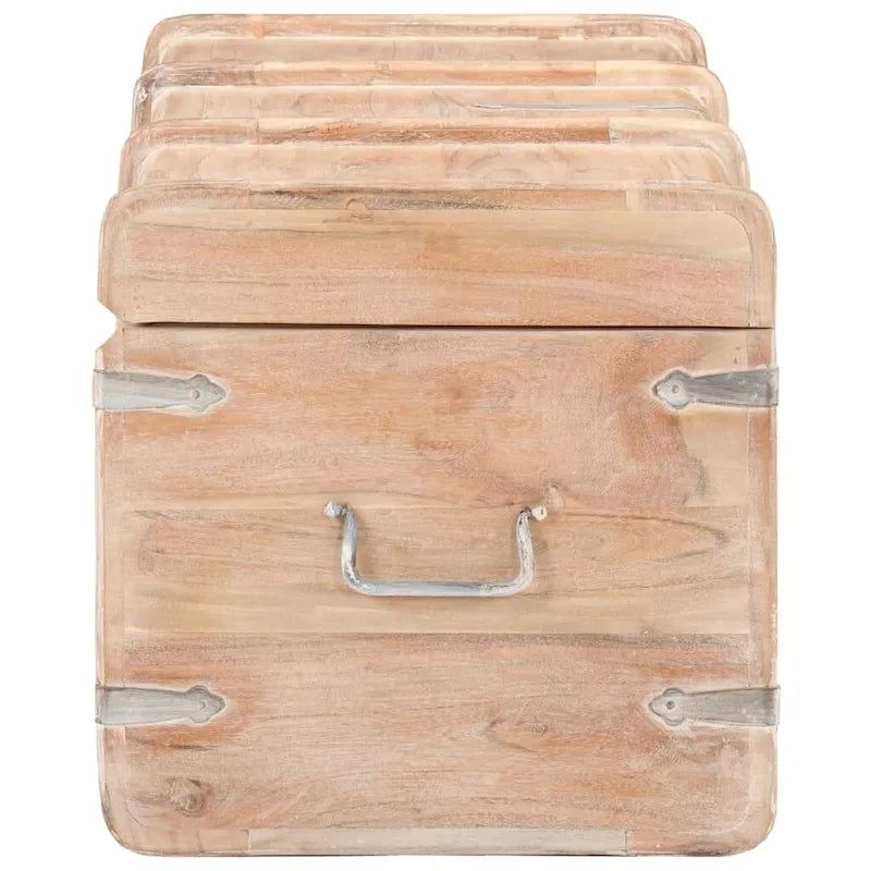 vidaXL Coffre de Rangement Malle de Rangement avec Loquet pour Chambre Bois Massif d'Acacia - 90 x 40 x 40 cm (l x P x H)