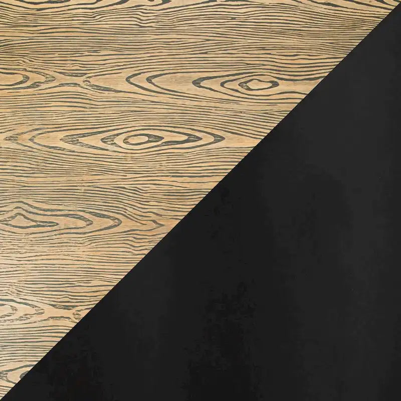 43 Table de Bar / Dînette Industrielle Dakota Ronde en Métal Noir Brun Naturel Réglable