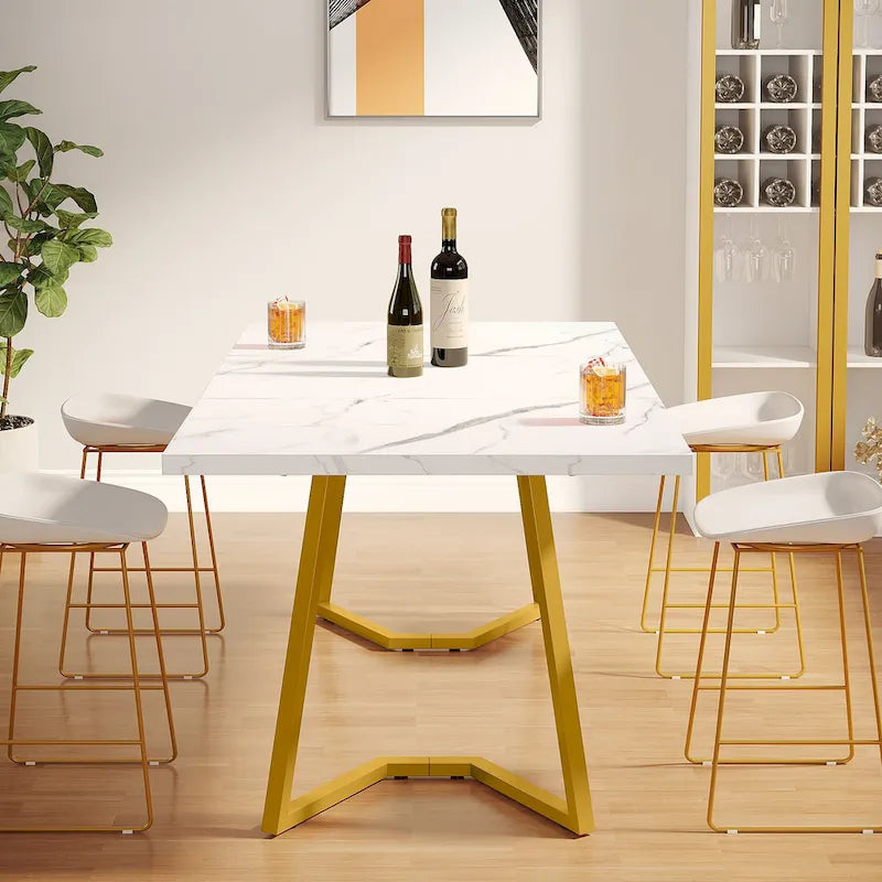 Rectangular Dining Room Table, 55 Inches Small Kitchen Table