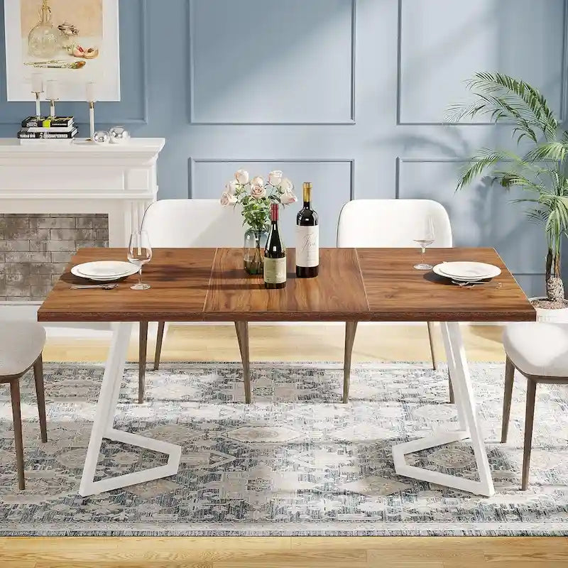 Rectangular Dining Room Table, 55 Inches Small Kitchen Table