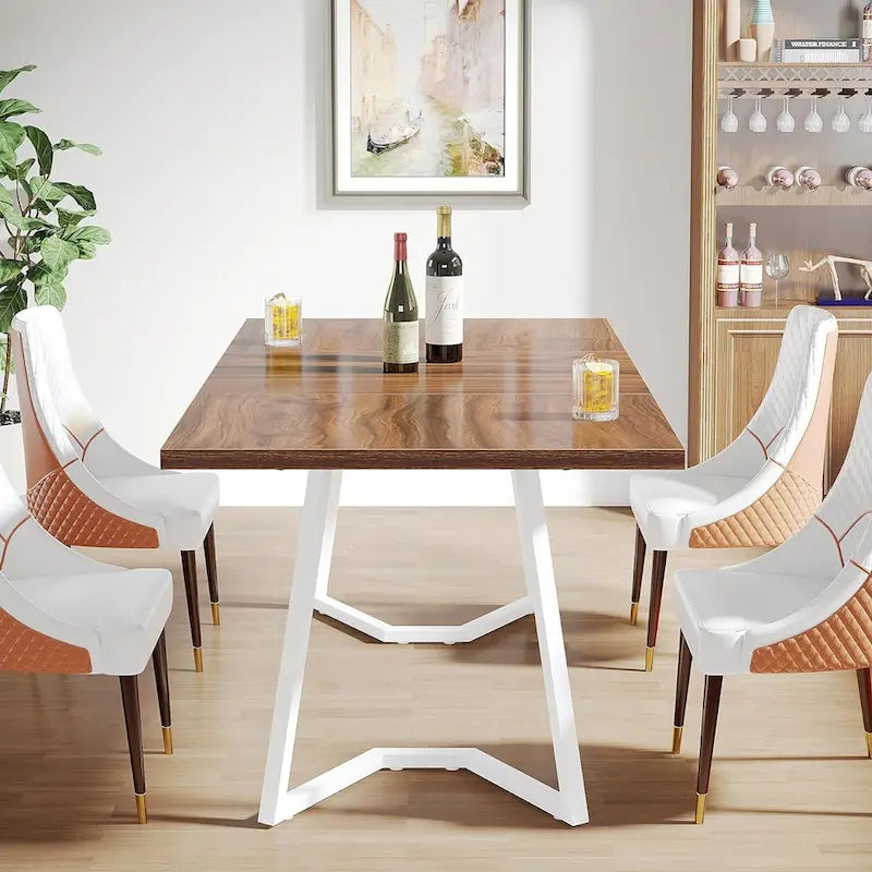Rectangular Dining Room Table, 55 Inches Small Kitchen Table