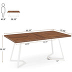 Rectangular Dining Room Table, 55 Inches Small Kitchen Table