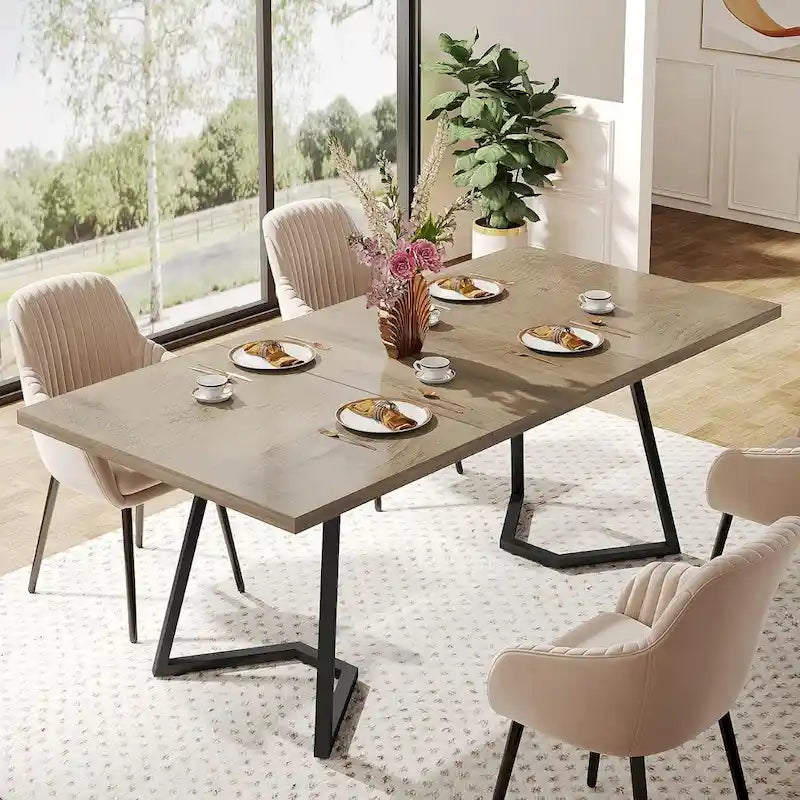 Rectangular Dining Room Table, 55 Inches Small Kitchen Table