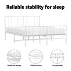 vidaXL Cadre de lit métallique avec tête de lit, sans matelas