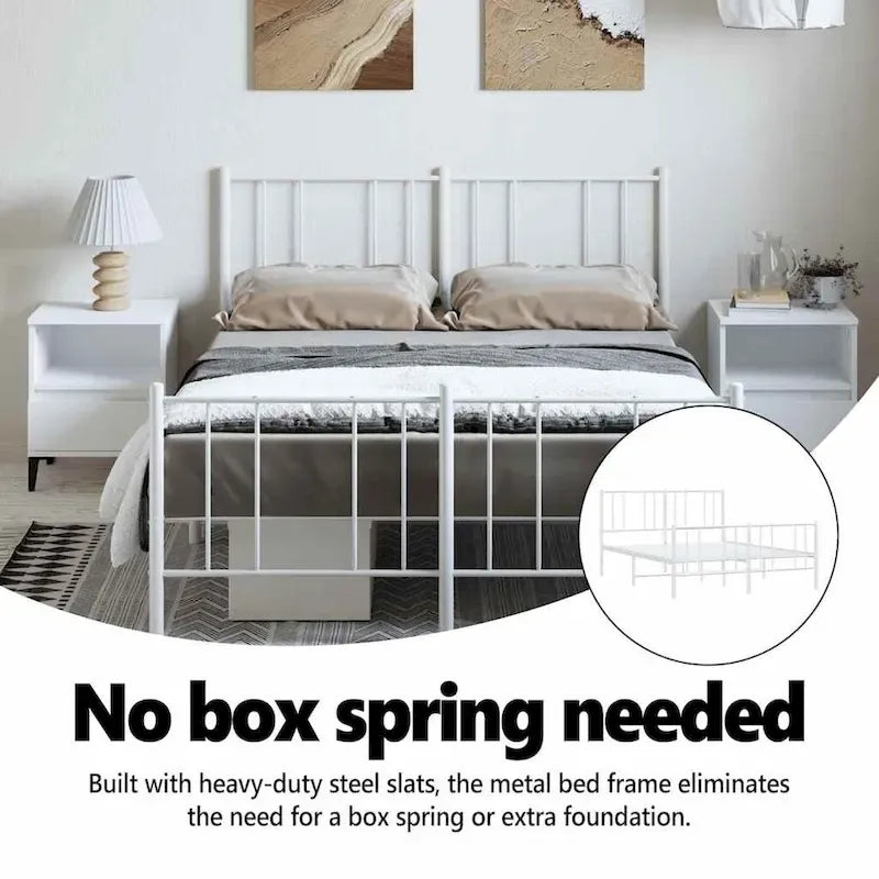 vidaXL Cadre de lit métallique avec tête de lit, sans matelas