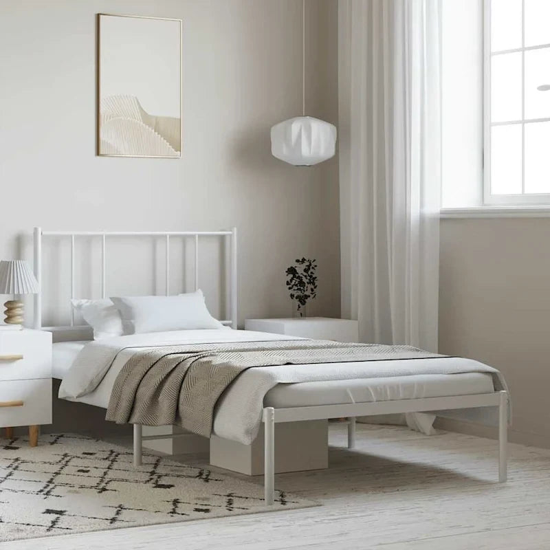 vidaXL Cadre de lit métallique avec tête de lit, sans matelas