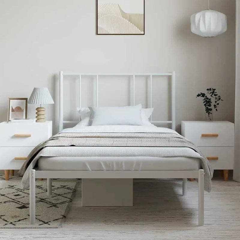 vidaXL Cadre de lit métallique avec tête de lit, sans matelas
