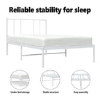 vidaXL Cadre de lit métallique avec tête de lit, sans matelas
