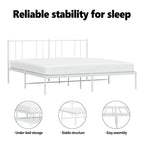 vidaXL Cadre de lit métallique avec tête de lit, sans matelas