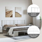 vidaXL Cadre de lit métallique avec tête de lit, sans matelas