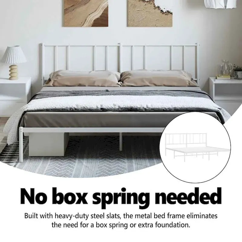 vidaXL Cadre de lit métallique avec tête de lit, sans matelas