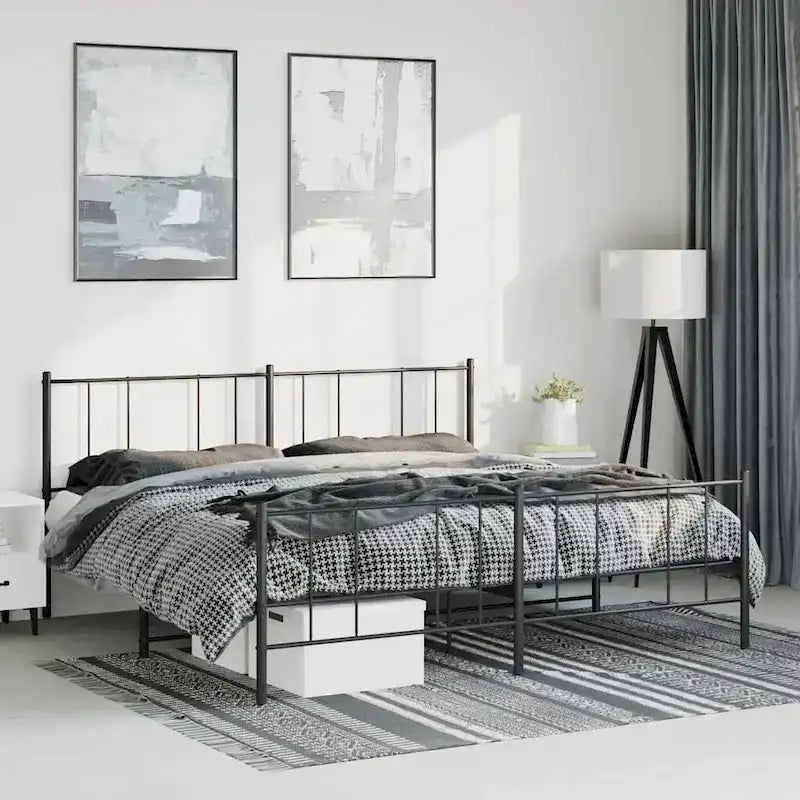 vidaXL Cadre de lit métallique avec tête de lit, sans matelas