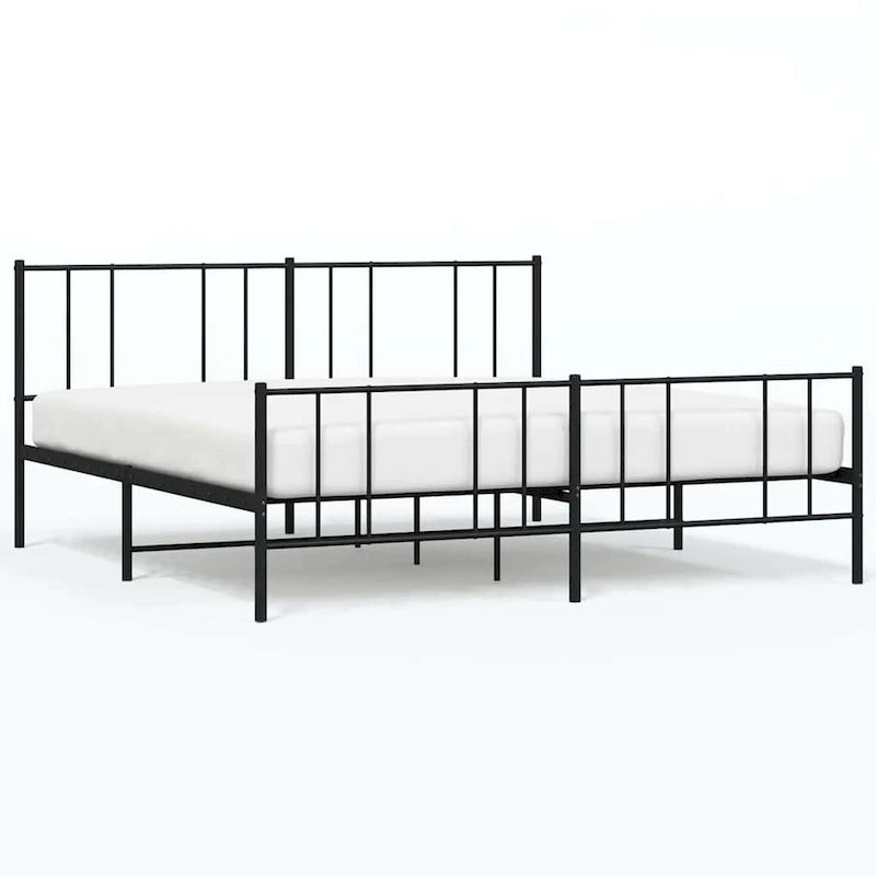 vidaXL Cadre de lit métallique avec tête de lit, sans matelas