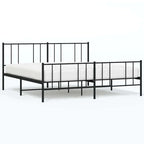 vidaXL Cadre de lit métallique avec tête de lit, sans matelas