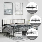 vidaXL Cadre de lit métallique avec tête de lit, sans matelas