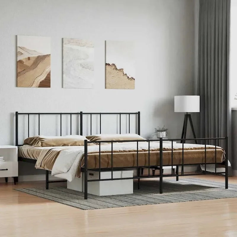 vidaXL Cadre de lit métallique avec tête de lit, sans matelas