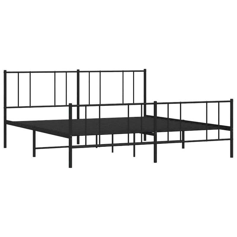 vidaXL Cadre de lit métallique avec tête de lit, sans matelas